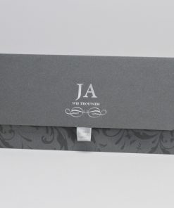 Staalgrijs handtasje met barokmotief en zilverfolie - JA