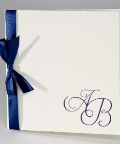 Oud-Hollandse trouwkaart met blauw lint