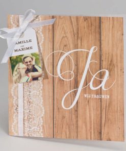 Romantische combinatie van steigerhout en kant - Ja wij trouwen