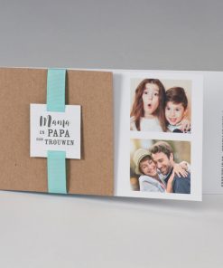 Langwerpige fotokaart kraft met mint