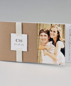 Langwerpige fotokaart kraft met beige