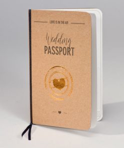 Kraft paspoort met hart in koperfolie - ENG