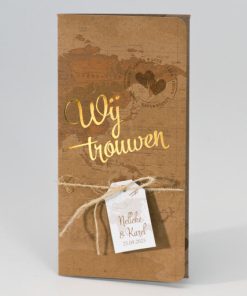 Trouwkaart met landkaart Wij trouwen