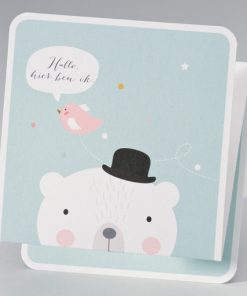 Drieluik beertje met bolhoed