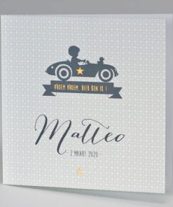 Jongen in sportwagen