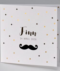 Confettikaart met zwarte snor