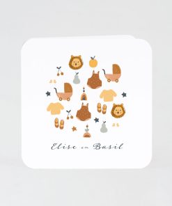 Geboortekaart mini kidsprint in natuurtinten