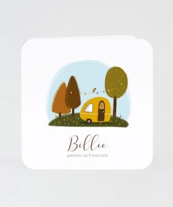 Geboortekaartje met caravan