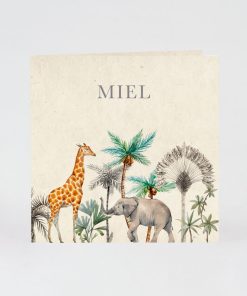 Jungle geboortekaart met vintage look