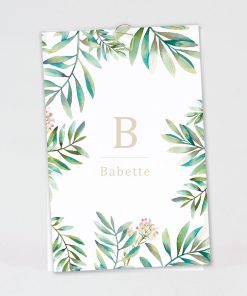 Geboortekaartje tropische bladeren met kalk