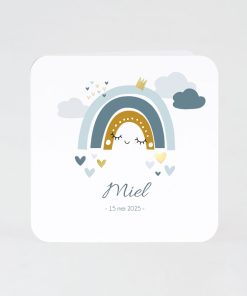 Geboortekaartje lieve blauwe regenboog