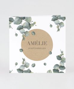 Geboortekaartje eucalyptus met eco