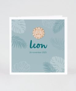 Mix and match geboortekaart junglethema - petrol