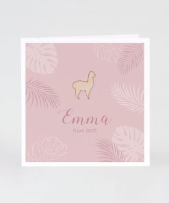 Mix and match geboortekaart junglethema - roze