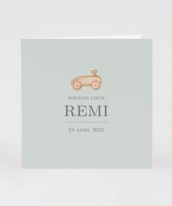 Groen geboortekaartje in luxe papier - Mix and match