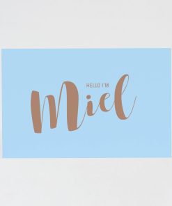 Langwerpig geboortekaartje lichtblauw