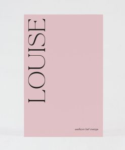 Langwerpig geboortekaartje roze