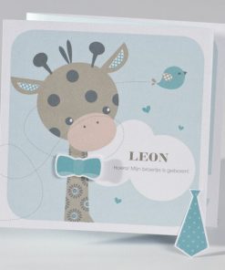 Drieluik bruine giraf met opplakmotiefje