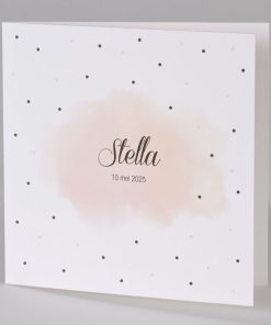 Roze aquarel met zwarte stipjes