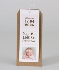 Tag met roze vichy en kraft