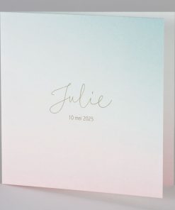 Geboortekaart kleurverloop mint en roze