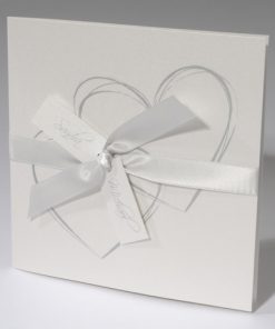 Trouwkaart grijze harten