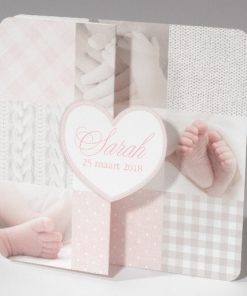 Geboortekaartje hart en voetjes