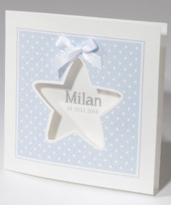 Geboortekaartje ster en strik