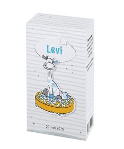 Geboortekaartje - Doosje met blauwe muisjes