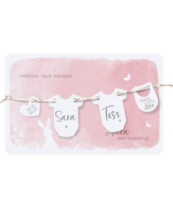 Geboortekaartje - De waslijn tweeling