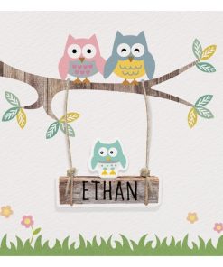 Geboortekaartje - Uiltjes op de schommel