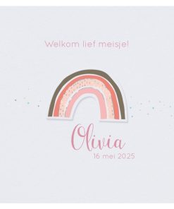 Geboortekaartje - Trendy regenboog