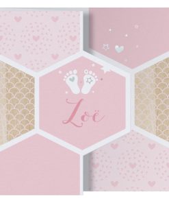 Geboortekaartje - Grafische vormen en hartjes