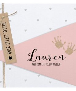 Geboortekaartje - Roze driehoek