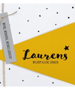 Geboortekaartje - Okergele driehoek