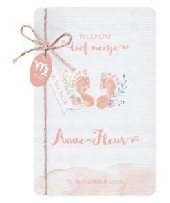 Geboortekaartje - Waterverf voetjes