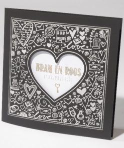 Trouwkaart 'vrolijk zwart'