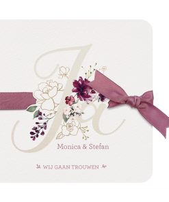 Huwelijkskaart - Romantisch Ja