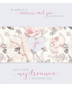 Huwelijkskaart - Aquarel bloemen