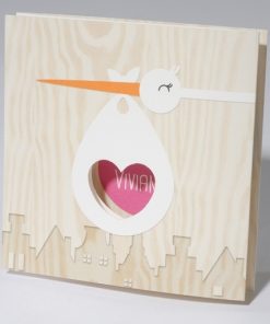 Geboortekaartje 'vliegende ooievaar'