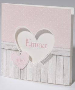Geboortekaartje Emma hartjes