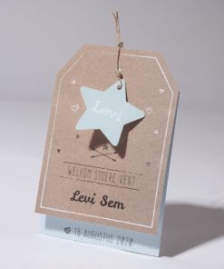 Geboortekaartje karton en ster