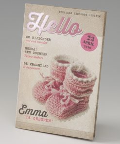 Roze sokjes - Geboortekaartje