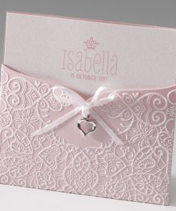 Geboortekaartje - Zacht roze met hartje