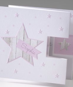 Geboortekaartje - Sterren met hout