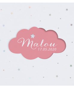 Schattig geboortekaartje met draaiwolkje