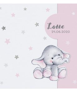 Schattig olifantje onder zilveren sterrenhemel