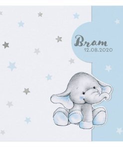 Schattig olifantje onder zilveren sterrenhemel