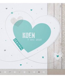 Stoere kaart met steigerhout en hartjes