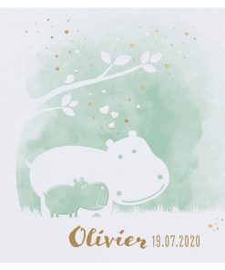 Lief geboortekaartje op parelmoer papier met goudaccenten